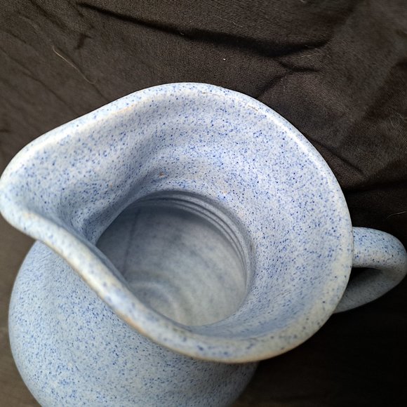 Handmade Blue Speckled Pottery Pouring Vessel - Picture 5 of 5